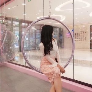 MGMS 3D full eyelash lace skirt midi skirt Size S